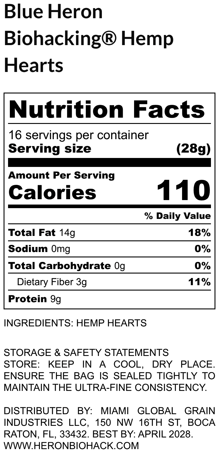 Blue Heron Biohacking® Hemp Hearts