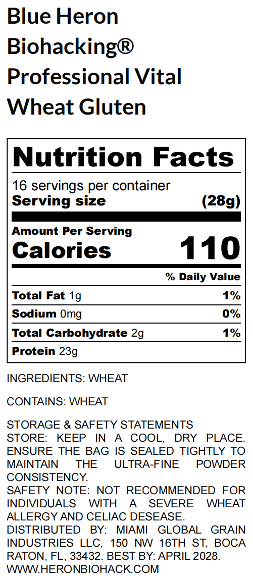 Blue Heron Biohacking® Vital Wheat Gluten 80% protein