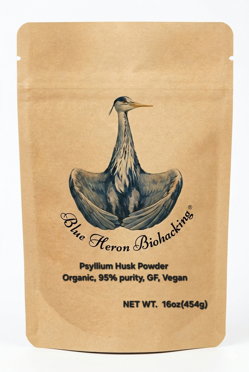 Blue Heron Biohacking® Psyllium Husk Powder (95% Purity)